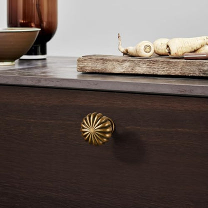Antique Brass Cabinet Knobs，10 Pack Solid Drawer Pulls for Dressers - color: Antique Brass