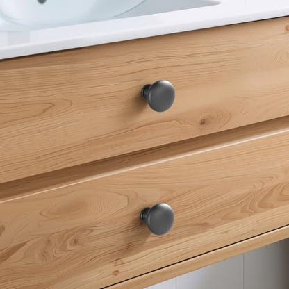 Lardmon 10 Pack Dark Gunmetal Gray Round Cabinet Knobs 1.2 Inch(30.5mm) Dia. Mushroom Drawer Knobs Modern Single Hole Cabinet Pulls Solid Kitchen Knobs Cabinet Handles Kitchen Hardware for Dresser - color: Gray, size: 1.2 Inch Diameter, style: 10 Pack