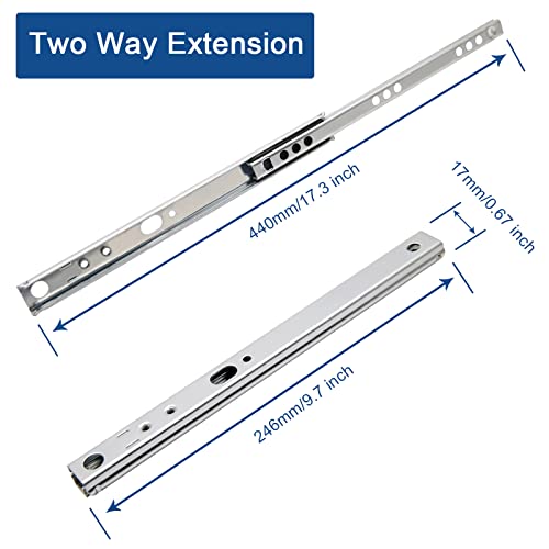 9.7 Inch Drawer Slides, 0.7" Wide, Pack of 2 - color: Style 1, size: 9.7" - 2PCS
