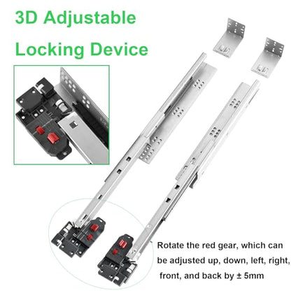 21 Inch 6 Pairs Undermount Soft Close Drawer Slides Full Extension
