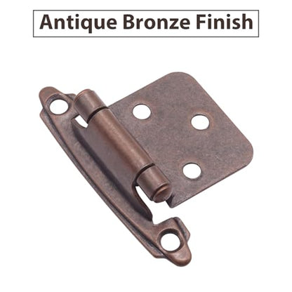 Antique Copper Bronze Cabinet Hinges,1/2" Overlay, 50 Pack(25 Pairs) - color: Antique Copper, size: 50 Pack(25 Pairs)