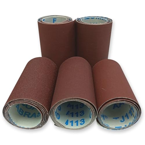Sandpaper Roll 60# 120# 240# 600# 1000#, 5 PCS Aluminum Oxide Abrasive Emery Cloth Roll for Dry & Wet Grinding Sanding Polishing (Length 1 metre, Width 115 mm) - size: 5 Metre, style: 60/120/240/600/1000 Grit