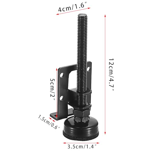 OwnMy 4PCS Adjustable Furniture Leveling Feets L Shaped Furniture Levelers - size: 4.7"H-Black
