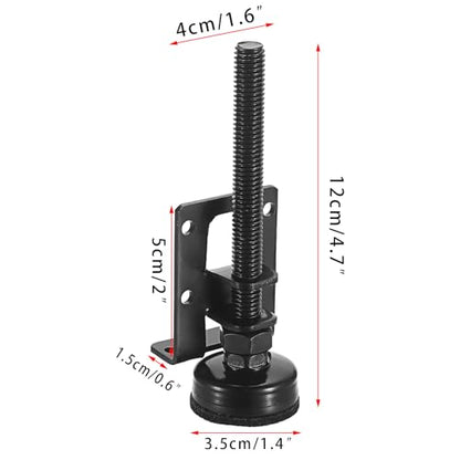 OwnMy 4PCS Adjustable Furniture Leveling Feets L Shaped Furniture Levelers - size: 4.7"H-Black