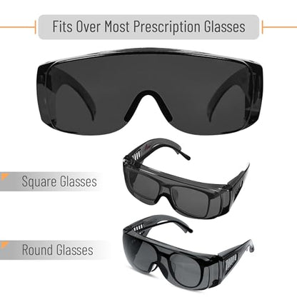 UNCO- Safety Goggles Over Glasses, Protective Goggles, Anti Fog, Work, Safety Glasses Over - color: Tinted Lens, size: 1 Pack