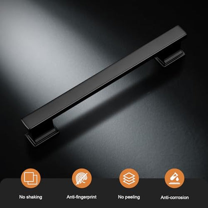 Probrico 10 Pack Black Cabinet Pulls 3 Inch(76mm) Hole Center, Matte Black Kitchen Cabinet Hardware, Dresser Drawer Pulls for Cabinet Kitchen Cupboard - color: Black, size: 3 inch hole center