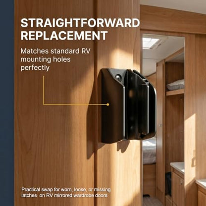 Mirrored Door Latch RV Sliding Wardrobe Doors (Pair)