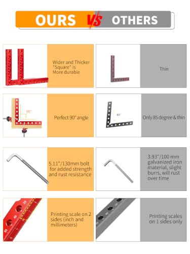 2PCS 5.5" 90 degree aluminum Corner Clamp for Woodworking
