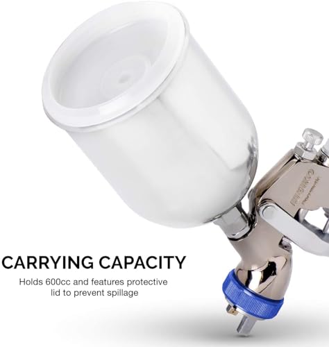 NEIKO 31213A Air Spray Paint Gun, HVLP with Gravity Feed, 1.3 MM Nozzle, 600 CC Capacity, Spray Gun Paint Sprayer for Walls, Automotive, Home Improvement - style: 1.3mm nozzle