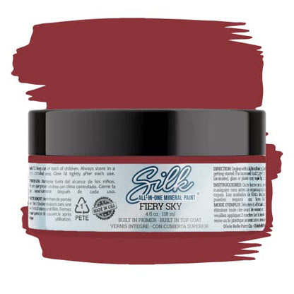 Dixie Belle Silk All-In-One Mineral Paint - Fiery Sky (4oz) - color: Fiery Sky, size: 4 Fl Oz (Pack of 1)