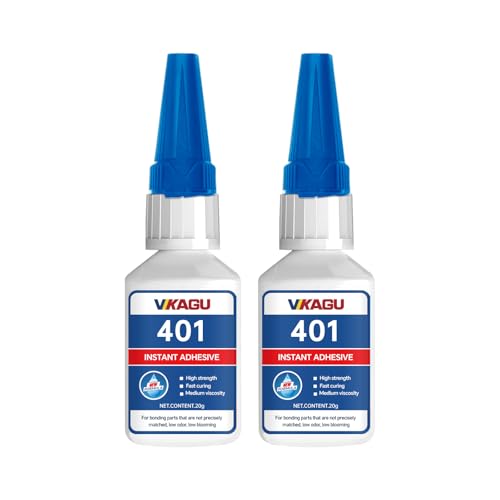 401 Super Glue Instant Adhesive Clear 20g for Plastic Wood Metal Rubber Leather 2 Pack - size: 401, style: 2 Pack