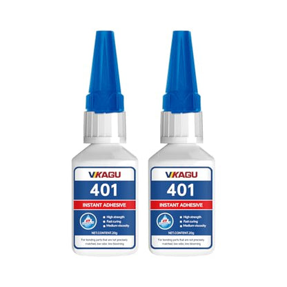 401 Super Glue Instant Adhesive Clear 20g for Plastic Wood Metal Rubber Leather 2 Pack - size: 401, style: 2 Pack