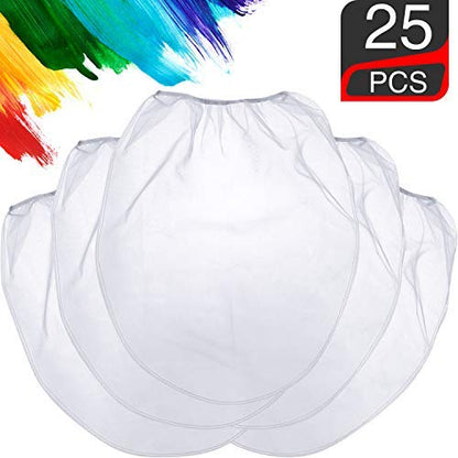 25 Pcs 5 Gallon Elastic Top Paint Strainer Bags White Fine Mesh Bag Filters for Hydroponics Painting Gardening