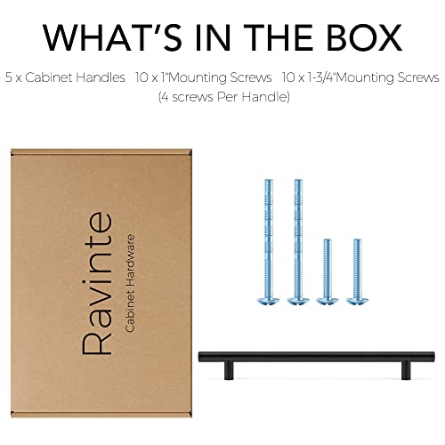 Ravinte Cabinet Pulls,10" Length,7-1/2" Hole Center,Matte Black,5 Pack - color: Matte Black
