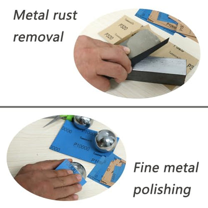 60Pcs of 9x3.6 Inch 8 Grit Mixed Packing Wet and Dry Sandpaper, Woodworking Furniture/Automobiles/Metal/Lacquer Polishing Sanding Sheets, 120/320/600/1000/1500/2000/5000/10000 Grit - style: Mix 120-10000 Grit
