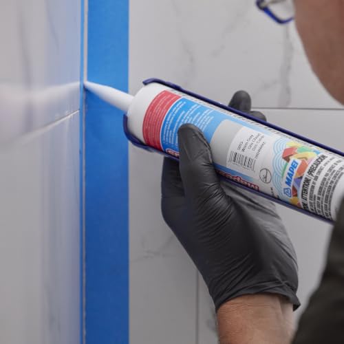 MAPEI Mapesil T Plus 100% Silicone Sealant, Waterproof & Flexible Caulk, Color-Matched to MAPEI Grout, Interior & Exterior Use, Tile, Bathroom, DIY, 10.1 oz Tube, Moonbeam - color: Moonbeam