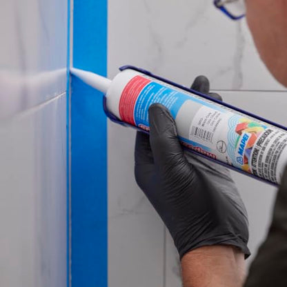MAPEI Mapesil T Plus 100% Silicone Sealant, Waterproof & Flexible Caulk, Color-Matched to MAPEI Grout, Interior & Exterior Use, Tile, Bathroom, DIY, 10.1 oz Tube, Moonbeam - color: Moonbeam