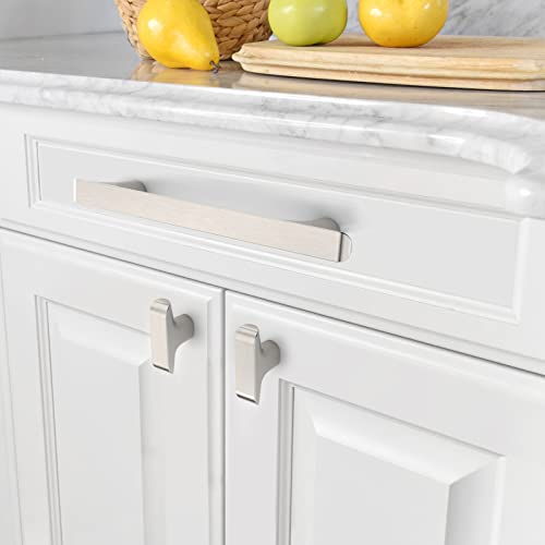 Amerdeco 10 Pack Brushed Satin Nickel Cabinet Pulls 5 Inch(128MM) Hole Centers Kitchen Cabinet Handles Hardware Kitchen Handles for Cabinets Cupboard Handles Drawer Pulls ZH0028 - color: Brushed Satin Nickel, size: 5"/128MM, style: 10 Pack