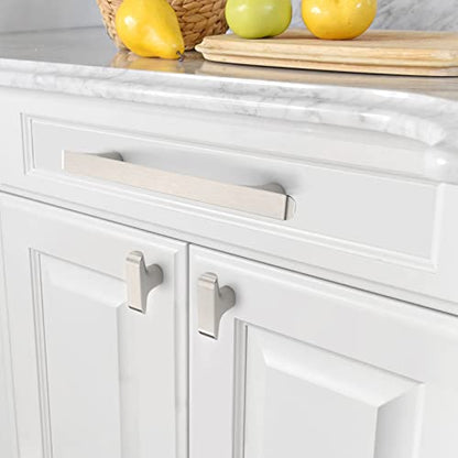Amerdeco 10 Pack Brushed Satin Nickel Cabinet Pulls 5 Inch(128MM) Hole Centers Kitchen Cabinet Handles Hardware Kitchen Handles for Cabinets Cupboard Handles Drawer Pulls ZH0028 - color: Brushed Satin Nickel, size: 5"/128MM, style: 10 Pack