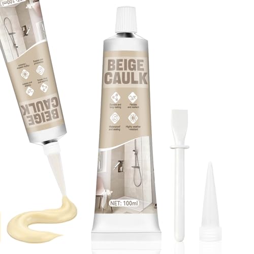 JAOJAO Beige Caulk, Waterproof & Weatherproof, Easy to Squeeze Tube, 100ml - color: Beige, size: 100ML