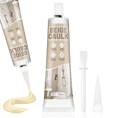 JAOJAO Beige Caulk, Waterproof & Weatherproof, Easy to Squeeze Tube, 100ml - color: Beige, size: 100ML