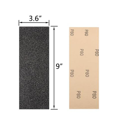 30Pcs 9 x 3.6 Inchs 80 Grit Wet and Dry Handmade Universal Sanding Sheets, Suitable for Woodworking Furniture/Automobiles/Metal/Lacquer Polishing Sandpaper - style: 80 Grit