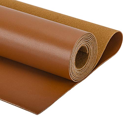 PU Fabric Material 1 Yard 54" x 36" Faux Synthetic Leather Sheets 1.2mm Thick Perfect for Upholstery, DIY Crafts, Hat Making, Hair Crafts Making, Sewing (Brown) - color: Brown, size: 1 Yard (54" x 36")
