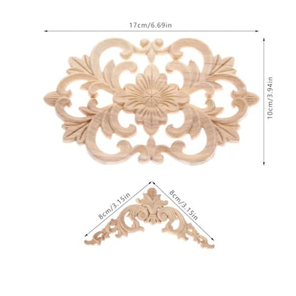 5Pcs Wood Appliques Onlays Classic Decorative Furniture Appliques Set B - color: Set B