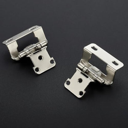 30 Pack 15 Pair Brushed Nickel Cabinet Hinges, 1/2" Semi Wrap Kitchen Hinge - color: Satin Nickel, size: 1/2" Semi Wrap