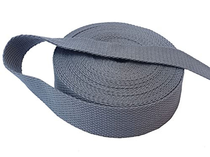 1 Inch Cotton Webbing 10 Yards Cotton Strap for Tote Canvas Bags Crafts Sewing (2025 Grey) - color: 2025 Grey