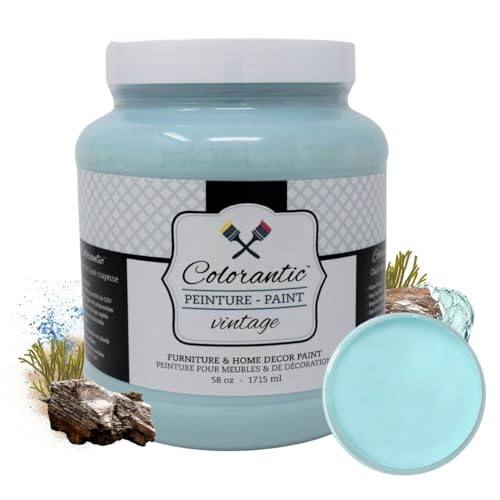 Colorantic | OCEAN Chalk Paint for Furniture DIY - Multi-Surface Craft Paint | MEDIUM BLUE TURQUOISE SEA COLOR Home Decor Painting for Wood (58 oz) - color: Ocean, size: 58 Fl Oz (Pack of 1)