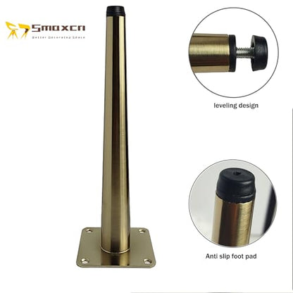 4pcs 6 inch (15cm) Brass Metal Furniture with Level Feet - color: Brass, size: 6 inch