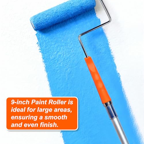 King Origin 10 PCS Paint Roller Kit, Extension Pole (4 ft) - color: 9" Rollers, 10-Pack