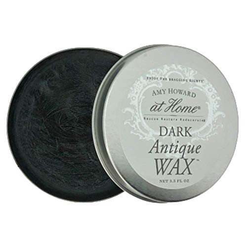 AMY HOWARD AT HOME Dark Antique Wax for Vintage and Antique Furniture Restoration | Provides Dark Colored Protective Finish and Seal | Multi-Surface Protection | 3.5oz Tin - color: Dark, size: 3.5 Ounce (Pack of 1)