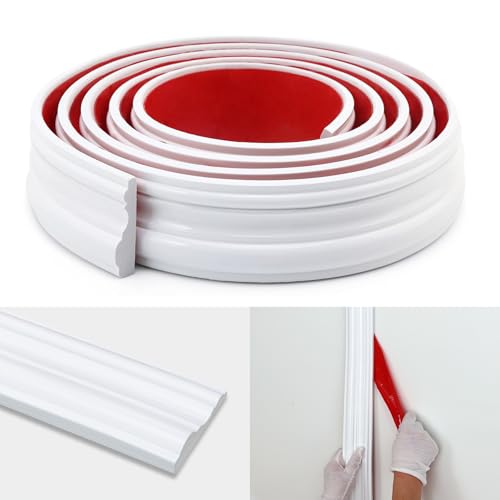 Peel and Stick Wall Molding Trim, Flexible Chair Rail Moulding Strip for Mirror Frame, Wall Protection and Home DIY Decoration (118'' x 2.4'') - size: 118'' x 2.4''