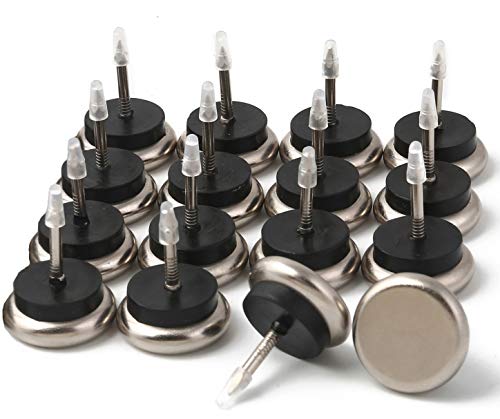 Dia Nail On Furniture Glides for Chairs, Tables - Furnigear Nickel Base Cushioned Furniture Nails - Allowing Chairs to Glide Effortlessly Over Carpet Floors (1-1/4", 16 Pack-Silver Gray) - size: 1-1/4" Silver Gray (16pcs)
