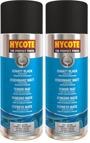 Hycote Fast Drying Aerosol Car Spray Paint, Matt Black, 13.5 Oz (Pack of 2) - color: Black (Matt), size: 13.5 Ounce (Pack of 2)