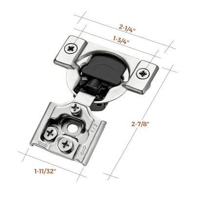 Ravinte 1/2 Inch Overlay Soft Close Hinge Kitchen Cabinet Hinges 50 Pack - size: 1/2 inch Overlay