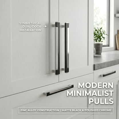 10 Pack Black Silver Cabinet Pulls & Handles, 5 Inch Hole Center - color: Black Silver, size: 6in/154mm
