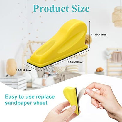 141Pcs Micro Detail Sander Kit, Anglecai 3.5” x 1” Mini Detail Sander for Small Projects, Finger Sander Detail Handel Sanding Tools with 7 Kinds of 140Pcs Sandpaper Grits: 40 60 80 120 150 220 400