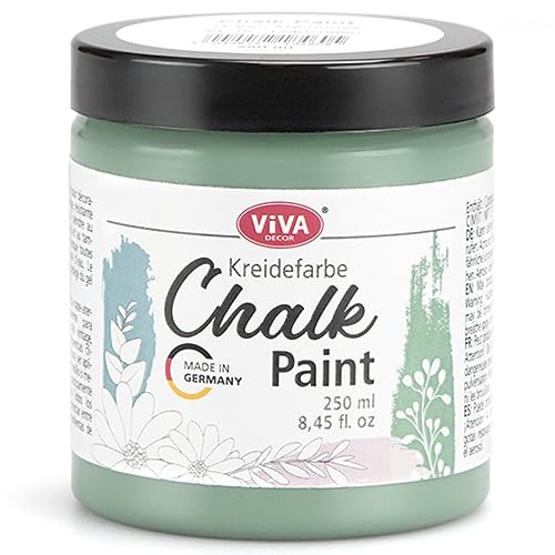 Viva Decor Chalk Paint (Green Memories) 8.45oz - Featuring a Chalky & Matte Finish, this paint is perfect for crafting Shabby Chic & Vintage looks on wood furniture and decor pieces - color: Green Memories