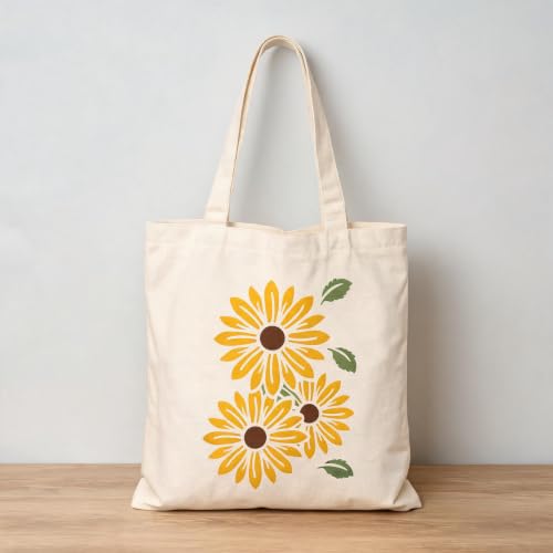 TIAMECH A4 Reusable Rustic Sunflower Floral Stencil for Painting - style: Rustic Sunflower Floral