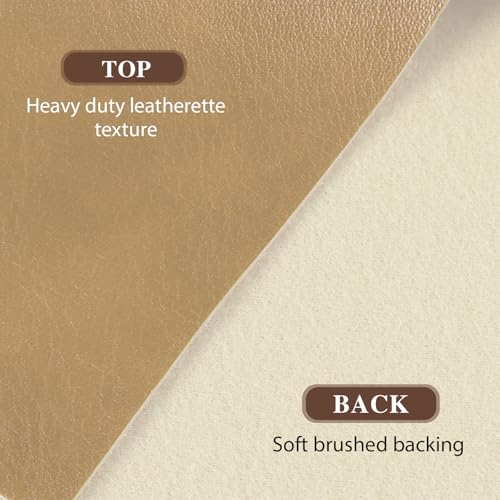 Faux Leather Fabric, Marine Vinyl Fabric, 1.05mm Thick Vinyl Upholstery Soft Durable Synthetic Material PU Leather for Sofa Chairs Bags DIY Crafts Sewings, 5 Yard 55" x 180" Beige - color: Beige, size: Pre-cut 5 Yard (54" x 180")