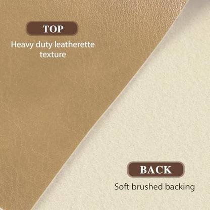Faux Leather Fabric, Marine Vinyl Fabric, 1.05mm Thick Vinyl Upholstery Soft Durable Synthetic Material PU Leather for Sofa Chairs Bags DIY Crafts Sewings, 5 Yard 55" x 180" Beige - color: Beige, size: Pre-cut 5 Yard (54" x 180")