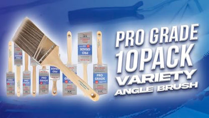 Pro Grade Angle Paint Brushes, Paint Brush Set for Trim & Walls, 10 Pc
