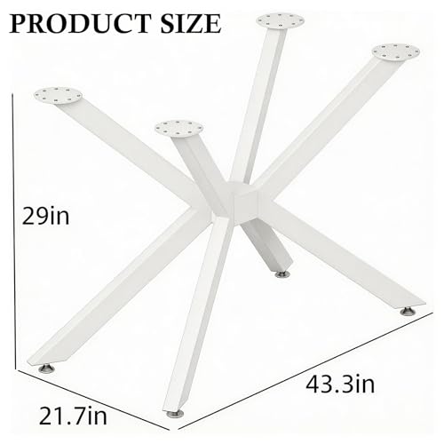Heavy Duty Metal Desk Legs 29 Inch - Industrial Wrought Iron Table Base for Glass, Marble, Wood Table Tops - Desk Frame for Home Office, Kitchen Island, Writing & Computer Workstation (White) - color: White