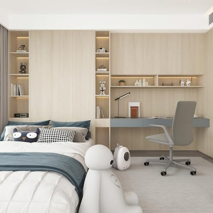 Wide 48"x118" Beige Wood Contact Paper Textured Peel and Stick Wallpaper - size: 48" x 118"