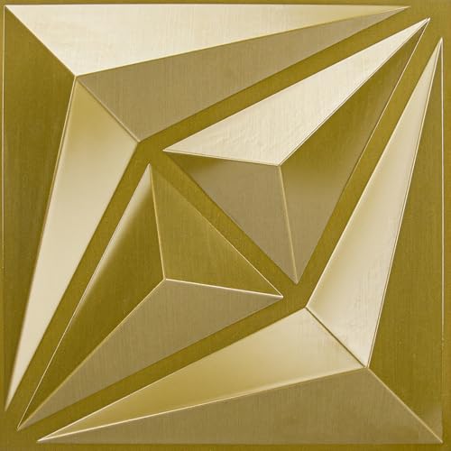 AMZDEPOT 3D Wall Panels, 12''x12'', 20 Pcs, Gold - color: Gold, size: 20 Pack