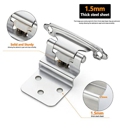 Ravinte 3/8" Inset Polished Chrome Cabinet Hinges 60 Pack (30 Pairs) - color: Polished Chrome