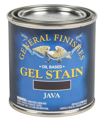General Finishes Oil Base Gel Stain, 1/2 Pint, Java - color: Java, size: 1 Half-Pint